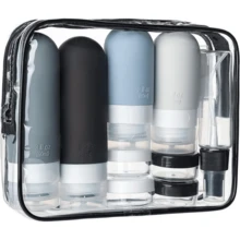 Silicone Travel Kit, Jars, Cream, Shampoo, Conditioner, Cosmetics, 17 Pieces - Multicolor - View 5