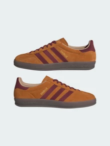 Adidas Originals Adidas Gazelle Indoor Fall Sneaker, Classic Shoe For Daily And Casual Wear, OG Sneaker Style Unisex, Timeless Three-Stripe, Skate Outfit Ideas, JH5411 - 焦橙色/勃根地色 - 查看 3