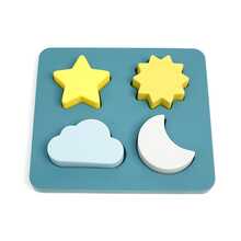 1 件婴儿玩具，硅胶堆叠拼图玩具，儿童益智玩具，从小培养宝宝的动手能力，花朵、飞机、轮船、星星月亮拼图，婴儿礼物，圣诞礼物，男孩和女孩的玩具，早教板和感官玩具