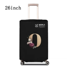 1 件行李箱罩无弹性无纺布行李箱保护套行李防尘罩适用于 20-30 英寸拉杆箱防刮行李箱保护套玫瑰金首字母图案旅行配件返校必备品