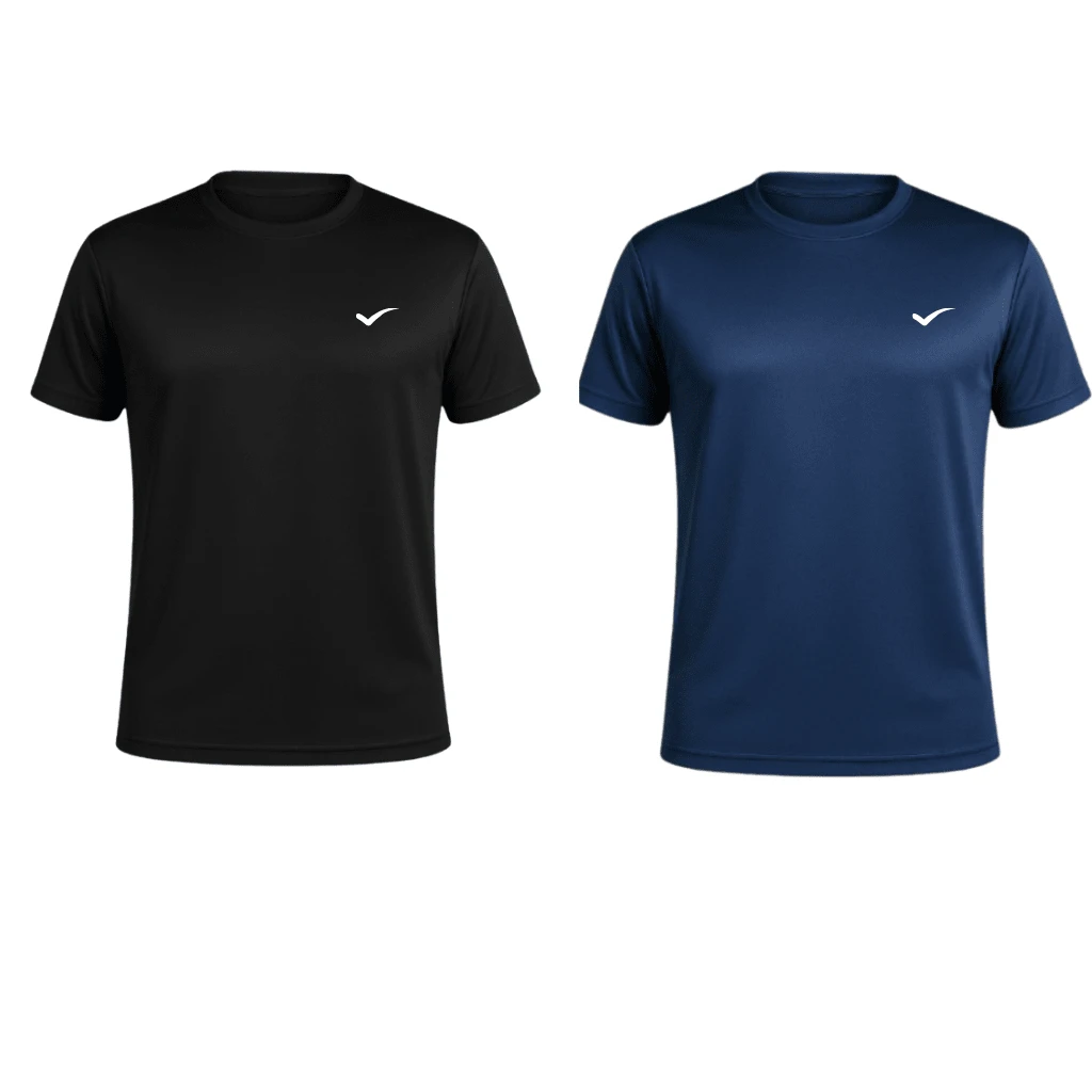 Men's Dry Fit T-Shirt Kit - Casual - Training - Gym - Sports - Exercises - Running - 黑色和海軍藍 - 查看 1