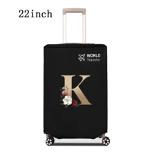 1 件行李箱罩无弹性无纺布行李箱保护套行李防尘罩适用于 20-30 英寸拉杆箱防刮行李箱保护套玫瑰金首字母图案旅行配件返校必备品