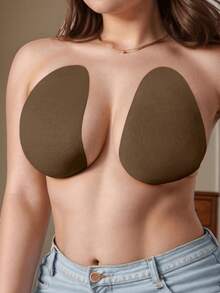 4片/2片装隐形提拉文胸贴片，无肩带，米色/咖啡色/黑色，适合B-E杯，提拉胸部粘性文胸垫，无纺布文胸贴纸 - 彩色 - 查看 27