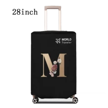1 件行李箱罩无弹性无纺布行李箱保护套行李防尘罩适用于 20-30 英寸拉杆箱防刮行李箱保护套玫瑰金首字母图案旅行配件返校必备品