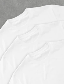 Pack 3 Playeras Hombre 100% Algodón en color Blanco - Básicas, Suaves y Transpirables - Set de 3 camisetas suaves  y comodas  en color Blanco - Blanco - Ver 3