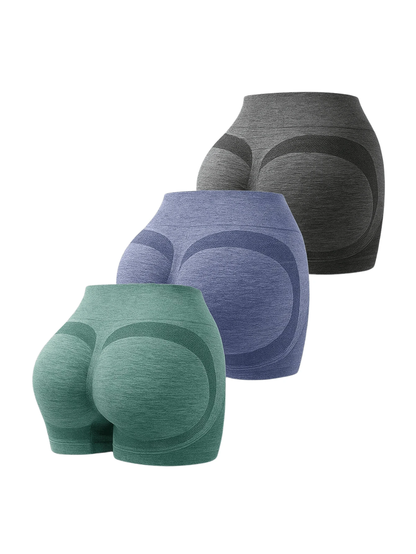 Kit 3 Shorts Lift Butt Women's Gym Yoga Fitness