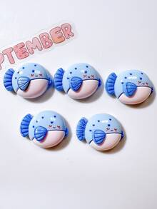 10/30pcs Random Mixed Creative Resin Glossy Ocean Animal Penguin Pufferfish DIY Cream Gel Hair Clips, Phone Cases, Hole Shoes/Hats Stickers, Hair Accessories, Ocean Series Starfish