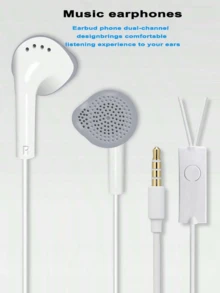 Wired Earphones 3.5mm Jack Earbuds Audio Headphones Electronic Calls & Music Bass Stereo In-Ear Headphones Headset Compatible With IPad/Pc