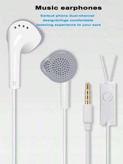 Wired Earphones 3.5mm Jack Earbuds Audio Headphones Electronic Calls & Music Bass Stereo In-Ear Headphones Headset For Ipad/Pc