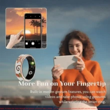 SIMSONLAB 2025 NEW! Enamel Smart Ring, 5ATM Water Resistance Rating, Stylish And Lightweight, Pedometer, Heart Rate Monitoring, Activity Tracking, Compatible With Android And IOS, Resin Material