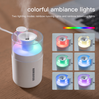 1 件全新 180ml 空气加湿器，USB 便携式家用空气净化器，冷雾扩散器，无需电池，RGB 彩灯，女士美容辅助设备，适用于卧室、汽车、家庭房间、宿舍使用、卧室装饰，情人节礼物、圣诞礼物、生日礼物的理想选择。