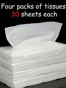 2026 Nuevo Paquete de 30 piezas de Pañuelos de Papel para Coche, Pañuelos de Papel Suaves y Portátiles para Limpieza de Coche, Esenciales para la Higiene del Coche, Limpieza del Conductor, Alta Absorbencia, Limpieza del Interior, Pañuelos de Papel Convenientes para Coche - Blanco - Ver 2