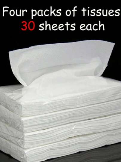 2026 New 30pcs/Pack Car Tissue Paper, Soft & Portable Car Cleaning Tissue Paper, Essential For Car Hygiene, Driver Cleaning, High Absorbency, Interior Cleaning, Convenient Car Tissue Paper