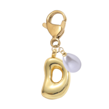 Bubble Buchstaben süßes Buchstaben Halsketten Anhänger A-Z, Glücklicher Kristall Anhänger mit tropfenförmiger Perle, glänzender Legierung Taschenanhänger / Rucksackanhänger / Schlüsselanhänger / Schlüsselring / Auto Anhänger / Geldbörse Accessoire, stilvoller vielseitiger Schmuckgeschenk für Frauen, Mädchen, Teenager, perfekt für den täglichen Gebrauch, Taschendekoration, Schule, Arbeit, Reisen, Geburtstag, Valentinstag, Weihnachten, Neujahrgeschenkidee