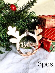 1/3/5pcs Personalized Name Wood & Acrylic Ornament – Custom Laser Cut Hanging Decor, Personalized Keepsake For Valentine's Day Gift, Eid Al-Fitr Celebration, Easter Gifts & Spring Home Decoration, Unique Anniversary & Birthday Gift, Custom Name Ornament For Family, Couples & Kids - Multicolor - View 20