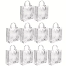 Reusable PVC Plastic Gift Bags, 10 Pack - Trong sáng - Xem 2