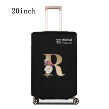1 件行李箱罩无弹性无纺布行李箱保护套行李防尘罩适用于 20-30 英寸拉杆箱防刮行李箱保护套玫瑰金首字母图案旅行配件返校必备品
