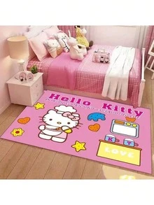 1 pièce Tapis de bain super absorbant et à séchage rapide avec motif Sanrio Hello chat et Mélodie, tapis de salle de bain doux et mignon, tapis de baignoire et d'évier avec motif chat chat, tapis de sol antidérapant et doux pour la décoration de la chambre, Noël, cuisine