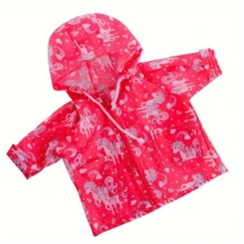 Delicate Craftsmanship Raincoat For 18-Inch Dolls, Fits 14-18inch Newborn Dolls,One-Piece Outfit (Doll Not Included)