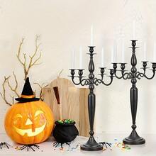 Vincidern Juego de 4 Candelabros Negros de 5 Brazos, Candelabro de Metal de 28.54 Pulgadas - Candelabro negro - Ver 7