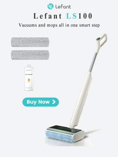  LEFANT LS100 Sladdlös Våt- och Torrmopp 2-i-1 Självrengörande Lätt 2,6 kg 60 minuters drifttid För Hårda Golvmattor Djurhår
