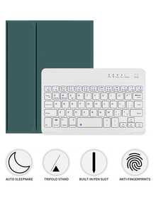 [Wireless Keyboard Protective Case] This Wireless Bluetooth Keyboard Protective Case Is Compatible With  Air 1/Air 2/Air 3/Air 4/Air 5/6,  5th/6th/7th/8th/9th/10th/11th Gen,  Pro 12.9 Inch (2020/2021/2022 Models),  Pro 11 Inch (2018/2020/2021/2022 Models), As Well As Galaxy Tab And  Pad SE. It Features A Soft TPU Back Cover, A Magnetic Detachable Design, And A Stylus Slot. - 彩色 - 查看 140