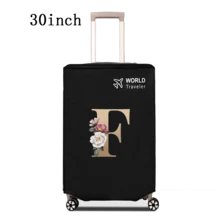 1 件行李箱罩无弹性无纺布行李箱保护套行李防尘罩适用于 20-30 英寸拉杆箱防刮行李箱保护套玫瑰金首字母图案旅行配件返校必备品