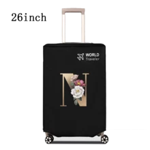 1 件行李箱罩无弹性无纺布行李箱保护套行李防尘罩适用于 20-30 英寸拉杆箱防刮行李箱保护套玫瑰金首字母图案旅行配件返校必备品