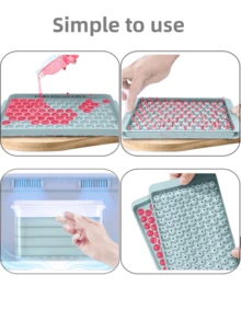 104pcs Mini Ice Cube Tray, Small Pebble Crushed Ice Cube Tray With Lid, Freeze Drinks, Coffee, Juice (0.56 Inch - Blue/Green) - Multicolor - View 5