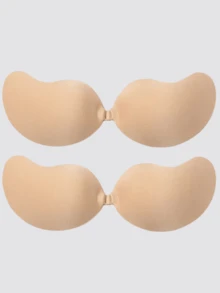 2 Pairs Reusable Lift-Up Invisible Bras, Backless Design, Suitable For All Seasons - Multicolor - View 24