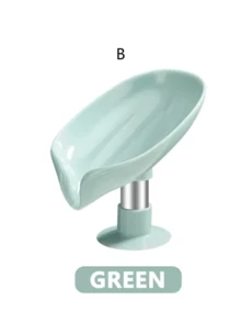 1 件叶形肥皂盒沥水皂架浴室配件吸盘肥皂盒托盘浴室肥皂盒家居浴室装饰秋季装饰返校