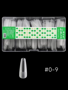 504 pezzi di punte per unghie a forma di bara, toppe per unghie in acrilico senza cuciture in opaco/trasparente/bianco latte, adatte per unghie finte, 10 misure per uso fai-da-te a casa e in salone, punte di alta qualità, arte di unghie, unghie finte per manicure fai-da-te e saloni di bellezza