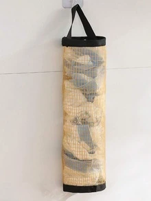 1pc Wall Mounted Plastic Bag Dispenser Storage Rack Garbage Bag Storage Bag Kitchen Plastic Bag Sorting Hanging Bag Household Hanging Garbage Mesh Bag Storage Box, Multi-Function Garbage Bag Storage Bag, Mesh Bag Breathable Wall Hanging Multi-Purpose Garbage Bag Storage Hanging Bag, Suitable For Home, Kitchen, Summer Beach Party, Food, Camping, Storage, Room Decoration, Kitchen Accessories - Multicolor - View 6