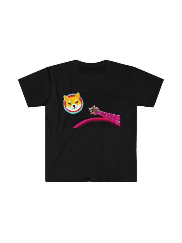 1 pièce T-shirt 100% coton pour hommes avec graphique de mème crypto Shiba Inu, imprimé numérique 220g, style décontracté streetwear, manches courtes, Top noir