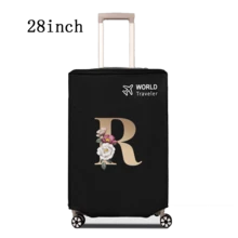 1 件行李箱罩无弹性无纺布行李箱保护套行李防尘罩适用于 20-30 英寸拉杆箱防刮行李箱保护套玫瑰金首字母图案旅行配件返校必备品