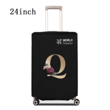 1 件行李箱罩无弹性无纺布行李箱保护套行李防尘罩适用于 20-30 英寸拉杆箱防刮行李箱保护套玫瑰金首字母图案旅行配件返校必备品