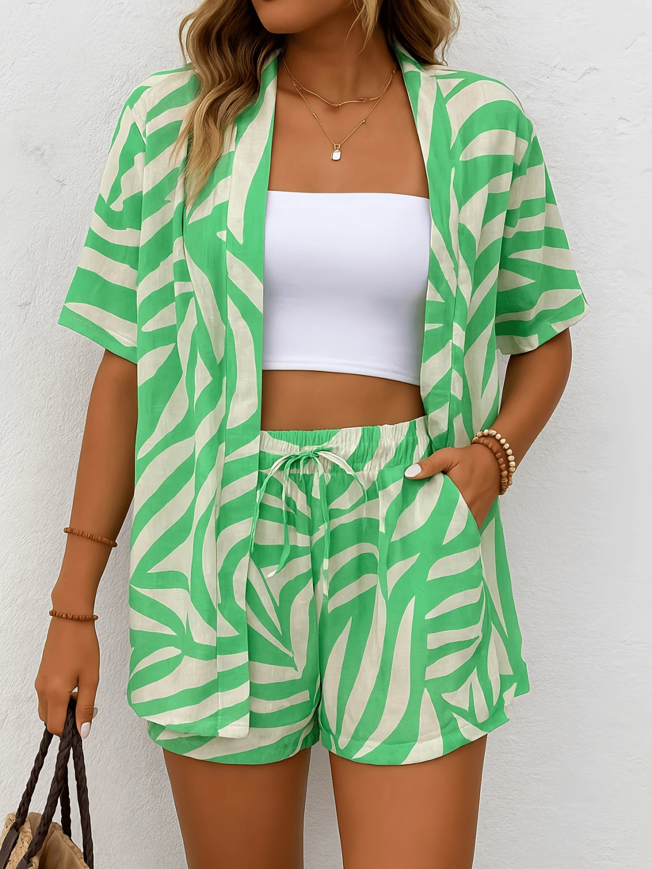 Women's Two Piece Sets For Everyday Wear M L XL - màu xanh lá - Xem 1
