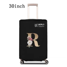 1 件行李箱罩无弹性无纺布行李箱保护套行李防尘罩适用于 20-30 英寸拉杆箱防刮行李箱保护套玫瑰金首字母图案旅行配件返校必备品