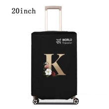 1 件行李箱罩无弹性无纺布行李箱保护套行李防尘罩适用于 20-30 英寸拉杆箱防刮行李箱保护套玫瑰金首字母图案旅行配件返校必备品