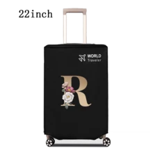 1 件行李箱罩无弹性无纺布行李箱保护套行李防尘罩适用于 20-30 英寸拉杆箱防刮行李箱保护套玫瑰金首字母图案旅行配件返校必备品