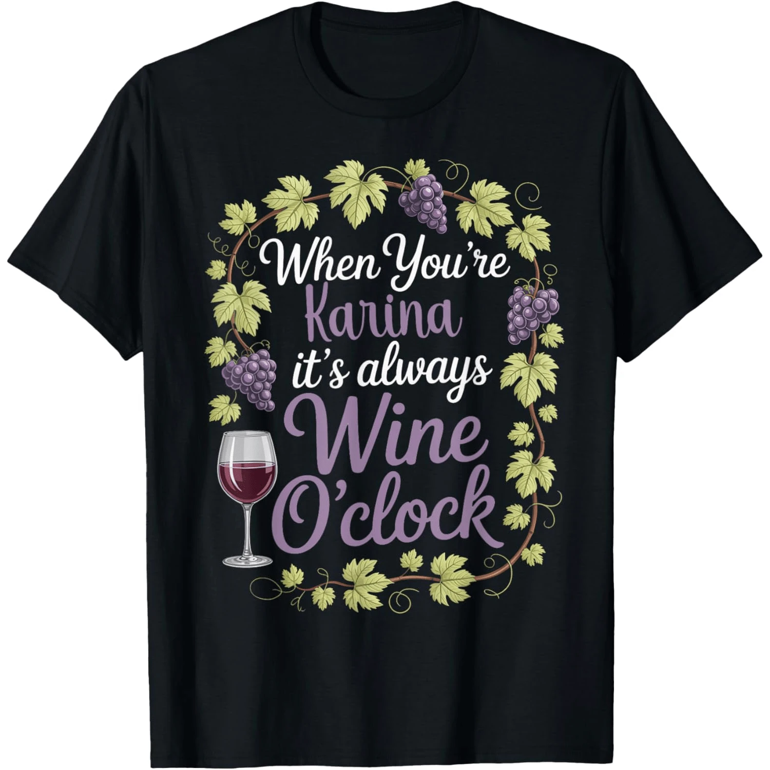 KARINA Personalized Women's Gift Custom KARINA T-Shirt - 黑色1 - 查看 1