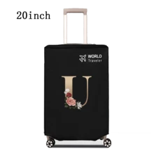 1 件行李箱罩无弹性无纺布行李箱保护套行李防尘罩适用于 20-30 英寸拉杆箱防刮行李箱保护套玫瑰金首字母图案旅行配件返校必备品