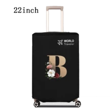 1 件行李箱罩无弹性无纺布行李箱保护套行李防尘罩适用于 20-30 英寸拉杆箱防刮行李箱保护套玫瑰金首字母图案旅行配件返校必备品
