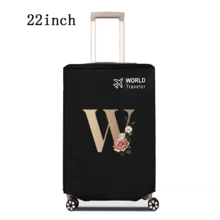 1 件行李箱罩无弹性无纺布行李箱保护套行李防尘罩适用于 20-30 英寸拉杆箱防刮行李箱保护套玫瑰金首字母图案旅行配件返校必备品