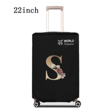 1 件行李箱罩无弹性无纺布行李箱保护套行李防尘罩适用于 20-30 英寸拉杆箱防刮行李箱保护套玫瑰金首字母图案旅行配件返校必备品