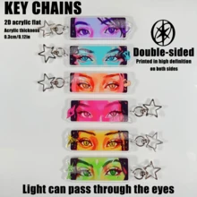 Llaveros acrílicos KATSEYE, productos de mercancía para fans de KPOP, diseño de ojo translúcido, se pueden usar como adornos de bolso, decoraciones de llavero, artículos de fans de conciertos, regalos pequeños y exquisitos para amigos fans