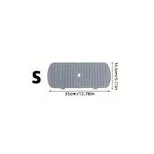 1 件带排水口的硅胶厨房水槽托盘、厨房水龙头水槽防溅板、硅胶水龙头接水垫、水龙头后水槽排水垫、橡胶干燥垫、用于厨房和浴室台面保护、厨房用品、浴室配件、厨房收纳盒、家用厨房和浴室配件 ﻿