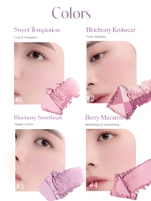 Dasique 4-Color Matte Blush Palette, High Color Payoff, Long-Lasting, Natural Glow, Lightweight & Breathable, Vegan Formula, Fashionable Makeup Brand, Christmas Holiday Essential - #05 Violet Knit - 查看 8