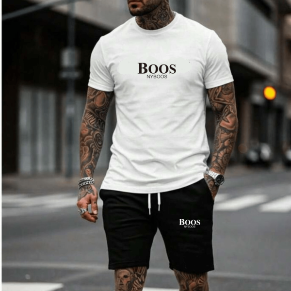 CONJUNTO MASCULINO CAMISETA BERMUDA MOLETOM BOOS VARIAS CORES P AO GG VERÃO CB007