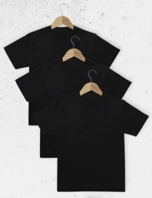 Pack de 3 Playeras Hombre 100% Algodón - Básicas, Suaves y Transpirables TCOMADP Set de 3 playeras de aldogon color liso , envios nacionales , envios inmediatos y muy rapidos,  marca Clothers - Negro - Ver 1